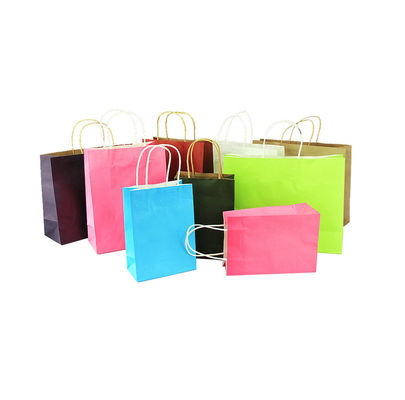 calidad  Recyclable Custom Square Logo Gift Paper Biodegradable Handle Bottom Foldable Eco-Friendly Kraft Shopping Bag fábrica
