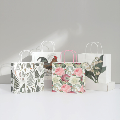 Factory Direct Sales Recyclable Baking Brown Paper Packaging Bags Milk Tea Coffee Cake Bag Craft With Logo Print