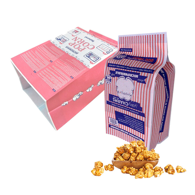 Factory direct disposable waterproof heat seal food grade microwave popcorn high temperature paper bag with film