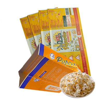 Disposable Custom Logo Printed Greaseproof Paper Bags Popcorn Food Wrapping Paper Bag