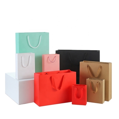 Recyclable Kraft Gift Craft Shopping Paper Bag Custom Size Accepted Customized Color Wholesale Custom Printed Your Own Logo White Brown