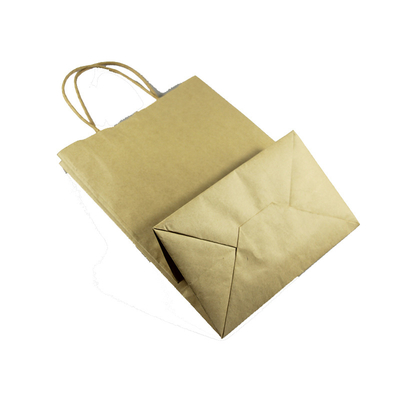 Recyclable Disposable Eco - Friendly Paper Bags With Handles Accept Custom Printing