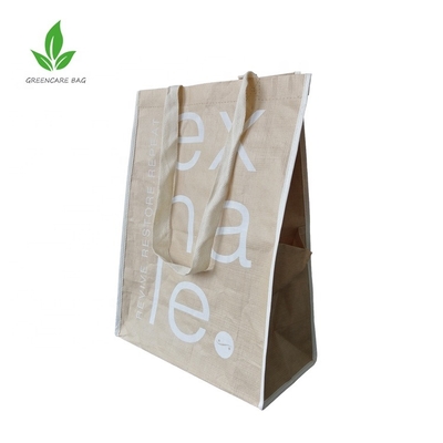 Fashion Recyclable Silkscreen Printed Non Woven Custom Paper Bag With Polyester Yarn