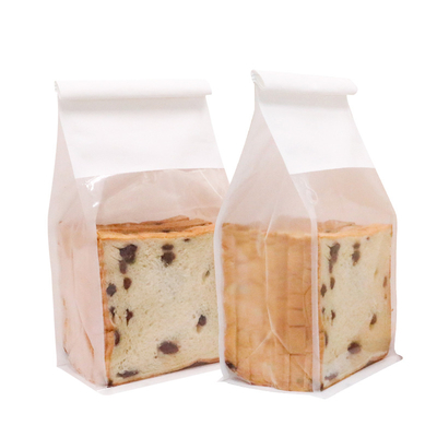 Disposable Wholesale Custom Food Grade Bread Packaging Kraft Paper To Block SOS Bottom Paper Bag With Window